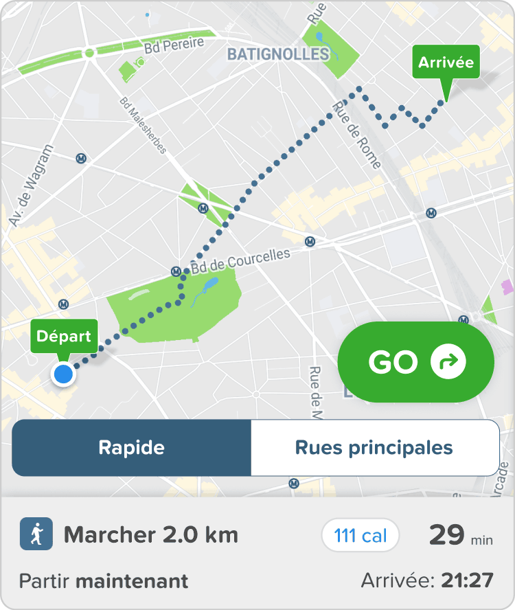 Choisissez les « rues principales » 🌙 Citymapper