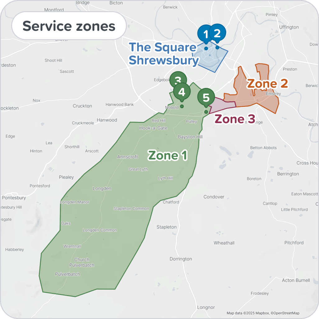 Map of Shropshire & Shrewsbury