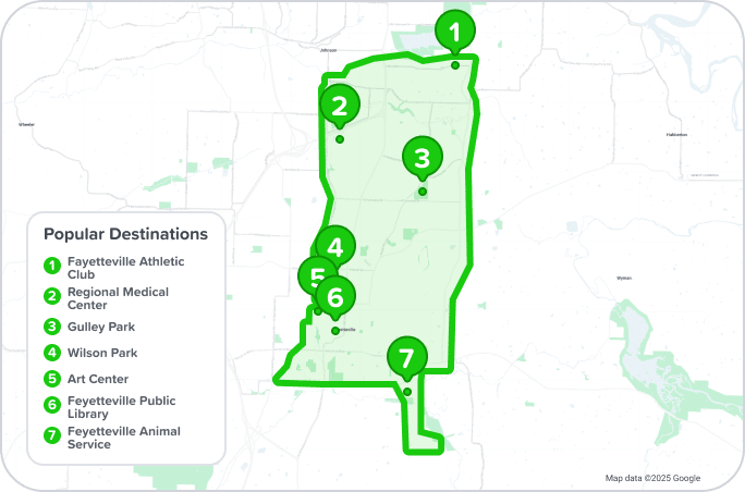 Feyetteville service map