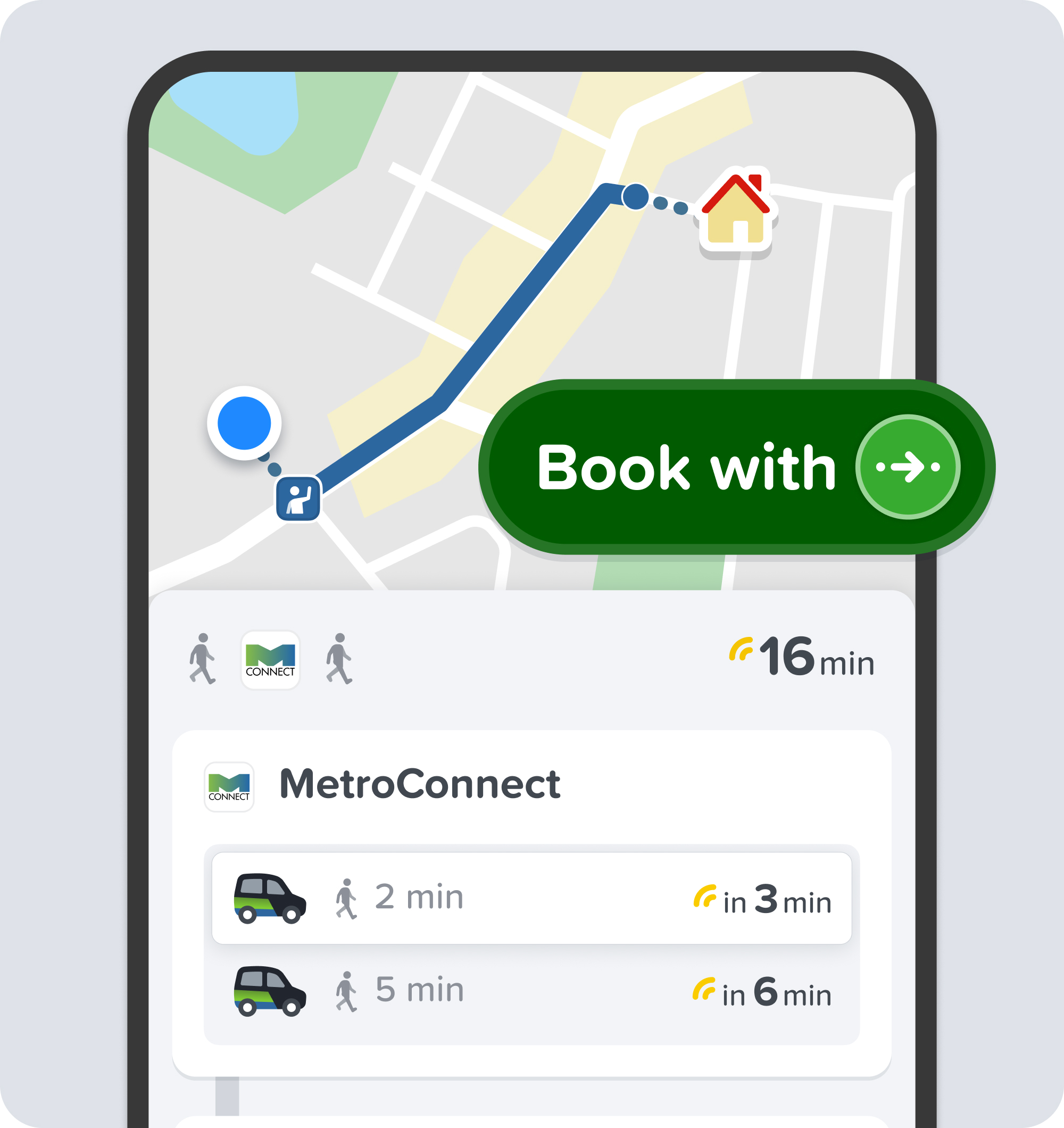 Once signed up, see on demand rides in real time.